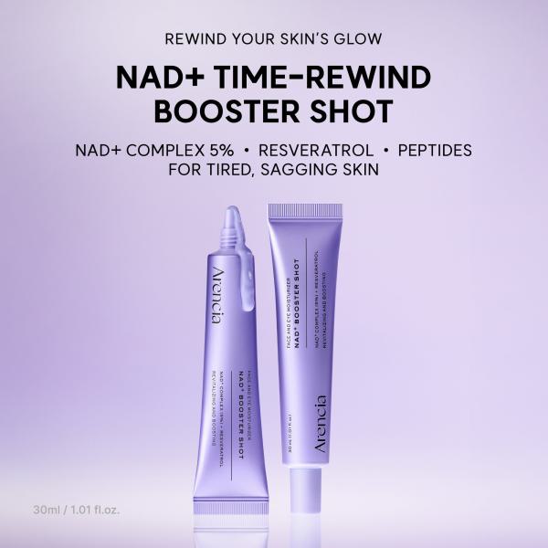 NAD+ Time-Rewind Booster Shot, Firming &amp; Revitalizing Serum with 5% NAD+ Complex, Peptides &amp; Resveratrol, 1.01 fl. oz.
