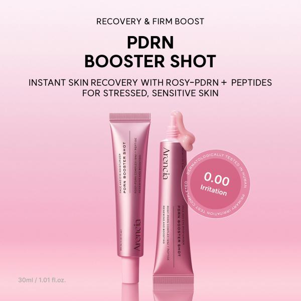 PDRN Booster Shot, Rosy-PDRN &amp; Peptides for Glowy, Healthy Skin - Recommended for Sensitive, Red Skin 1.01 fl oz