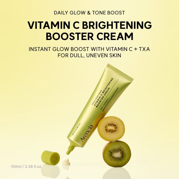Vitamin C Brightening Booster Cream, Glow-Enhancing Moisturizer with Vitamin C, TXA &amp; Glutathione for Radiant, Glass Skin, 3.38 fl. oz.