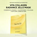 Vita Collagen Radiance Jello Mask, Cooling Gel Mask for Instant Glow &amp; Hydration with Vitamin C Complex, Glutathione &amp; Collagen, 4 Sheets