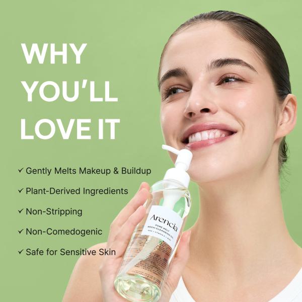 Pore Melt Mochi Makeup-Removing Cleansing Oil, Non-Comedogenic, Rice Amino Acids HD, Vitamin E, Cica, &amp; Ceramide, 6.76 fl oz