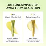 Booster Shot Skin Renewal Duo - Vitamin C &amp; Retinal for Day And Night Brightening, Pore Minimizing, Moisturizing, and Fades Dark Spots | 1.01 fl oz + 1.01 fl oz