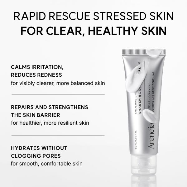 Eraser Soothing Cream, Lightweight Barrier Moisturizer with Centella &amp; Ceramide NP for Hydration &amp; Calm-Looking Skin, 1.69 fl. oz.