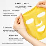 Vitamin C Booster Shot Mask, Instant Glow Boost Sheet Mask with Vitamin C Complex, Niacinamide &amp; Glutathione for Brighter, Even-Looking Skin, 0.91 fl. oz x 5 Sheets