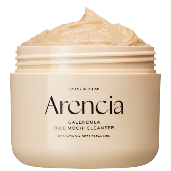 Calendula Rice Mochi Cleanser, Gentle Exfoliating Foam Wash for Sensitive, Dry, Rough Skin, 4.23oz / 120g
