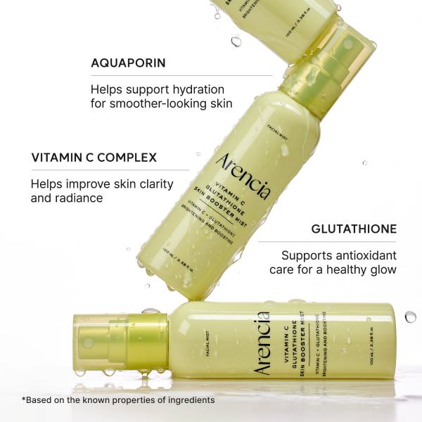 Vitamin C Glutathione Skin Booster Mist, Instant Hydration &amp; Radiant Glow Facial Spray, Makeup-Friendly, Ceramide &amp; Antioxidant Care, 3.38 fl oz