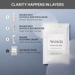 SOS Relief Mask, Pore Reset Sheet Mask for Oily &amp; Congestion-Prone Skin with Glycolic Acid, BHA, PHA, Centella &amp; Ceramide, 4 Sheets