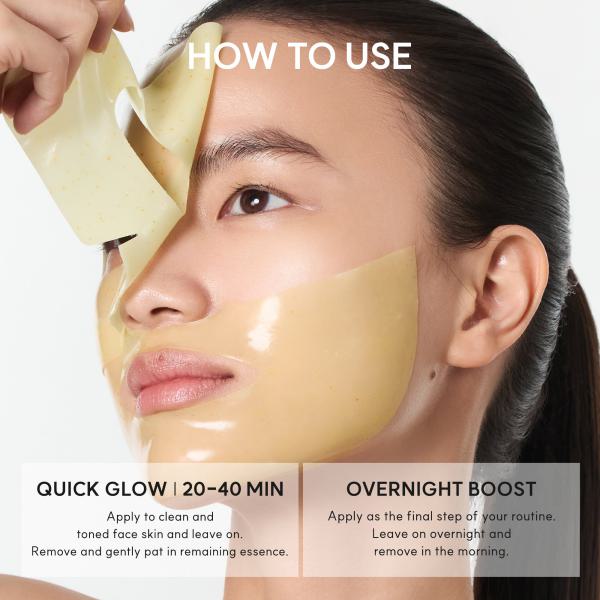 Vita Collagen Radiance Jello Mask, Cooling Gel Mask for Instant Glow &amp; Hydration with Vitamin C Complex, Glutathione &amp; Collagen, 4 Sheets
