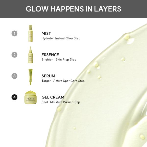Vitamin C Glow Booster Gel Cream, Lightweight Brightening Gel Moisturizer for Even Tone &amp; Radiant Skin, 1.76 oz