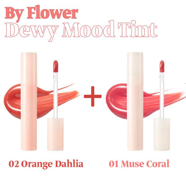 By Flower Dewy Mood Tint (03 Cherry Dew + Choose Your Color)
