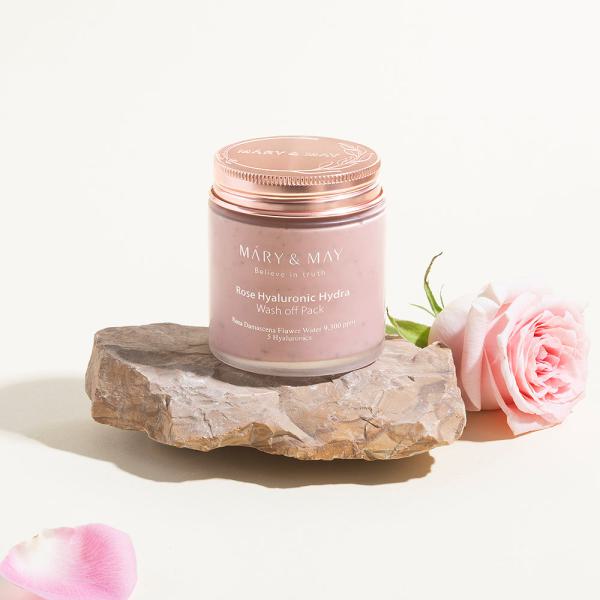 Mary&amp;May Vegan Rose Hyaluronic Hydra Wash off Pack