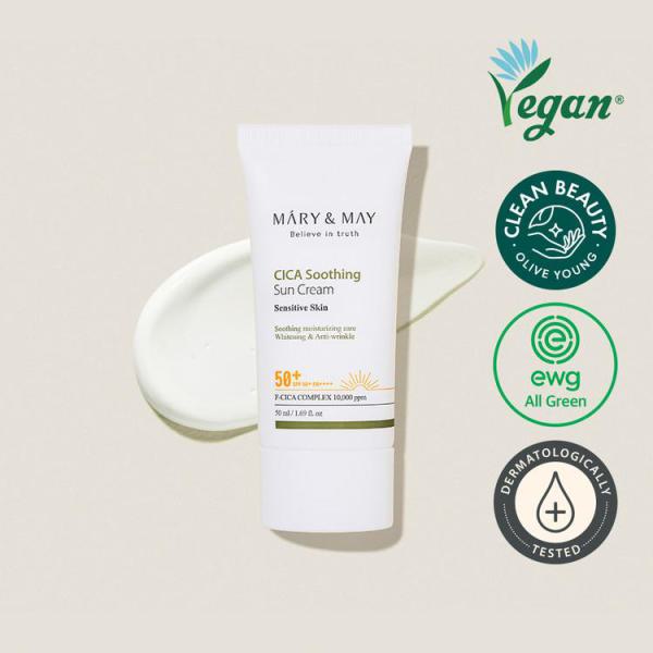 Mary&amp;May Vegan CICA Soothing Sun Cream SPF50+ PA++++