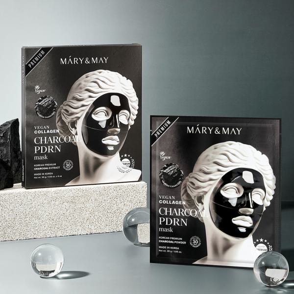 Mary&amp;May Vegan Collagen Charcoal PDRN Mask