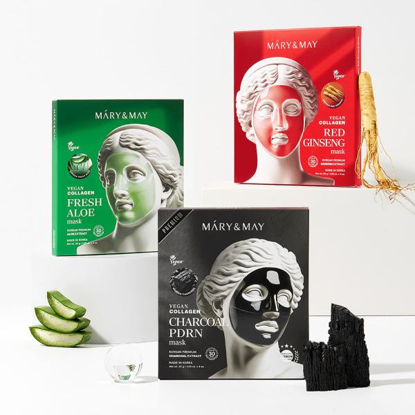 Mary&amp;May Vegan Collagen Charcoal PDRN Mask