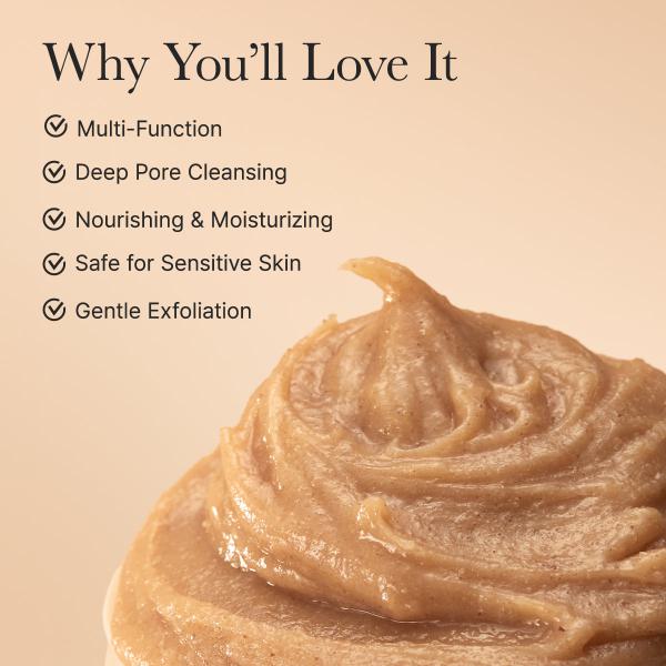 Calendula Rice Mochi Cleanser, Gentle Exfoliating Foam Wash for Sensitive, Dry, Rough Skin, 4.23oz / 120g