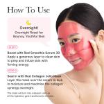 Arencia Red Collagen Jello Overnight Mask, Bouncy, Glow Skin with Red Collagen, Peptides, Niacinamide, 0.88oz x 4ea