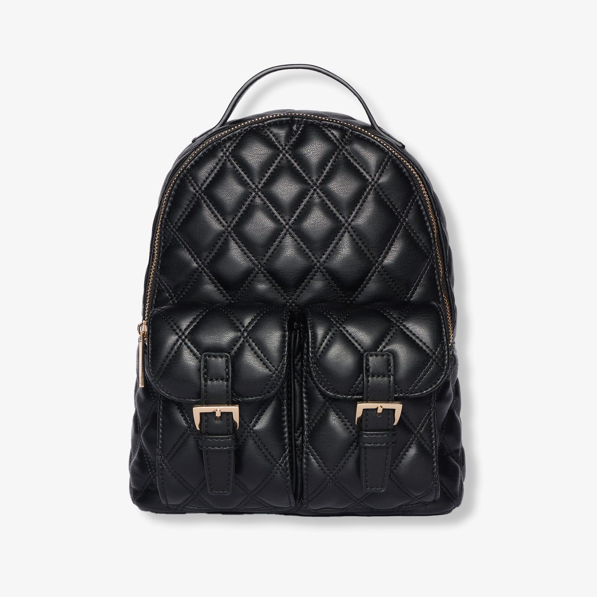 Vegan Leather Quilted Backpack