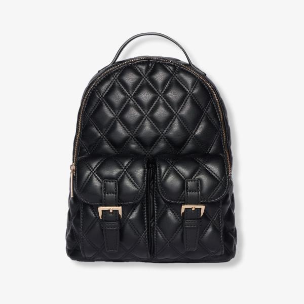 Vegan Leather Quilted Backpack