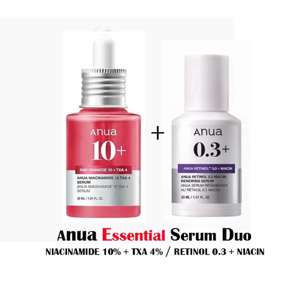 [ANUA] ESSENTIAL SERUM DUO (NIACINAMIDE 10% + TXA 4% / RETINOL 0.3 + NIACIN)