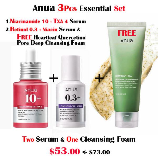 [ANUA] 3 PCS ESSENTIAL SERUM SET