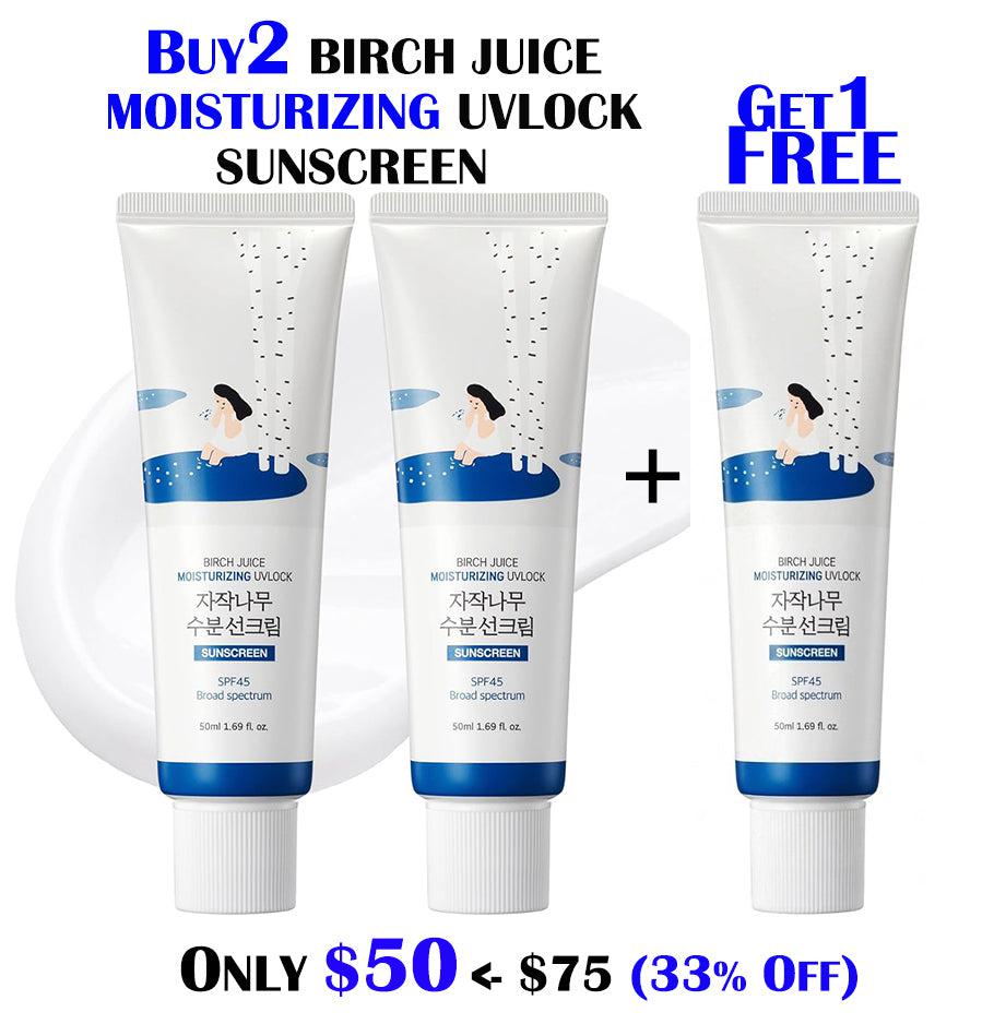[ROUND LAB] [3X] Birch Juice Moisturizing UV LOCK SPF 45 Broad spectrum -1X FREE
