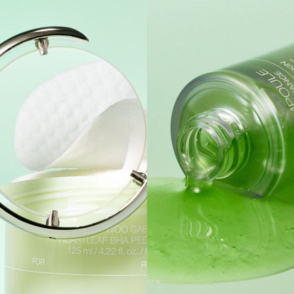 The Real Noni Energy Ampoule &amp; Ji Woo Gae Heartleaf BHA Peeling Pad Set