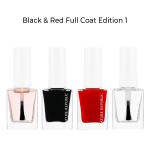 COLOR &amp; NATURE NAIL Black &amp; Red FULL COAT EDITION 1 (w/ GREEN TEA NAIL REMOVER + NAIL GRADIENT SPONGE SET)
