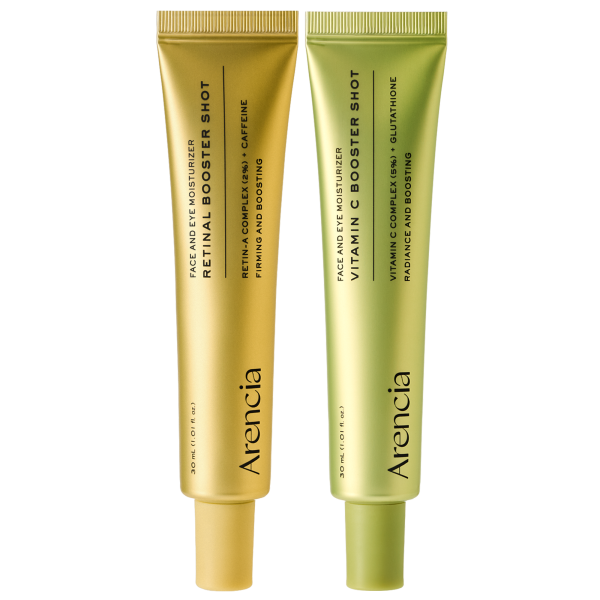 Booster Shot Skin Renewal Duo - Vitamin C & Retinal for Day And Night Brightening, Pore Minimizing, Moisturizing, and Fades Dark Spots | 1.01 fl oz + 1.01 fl oz