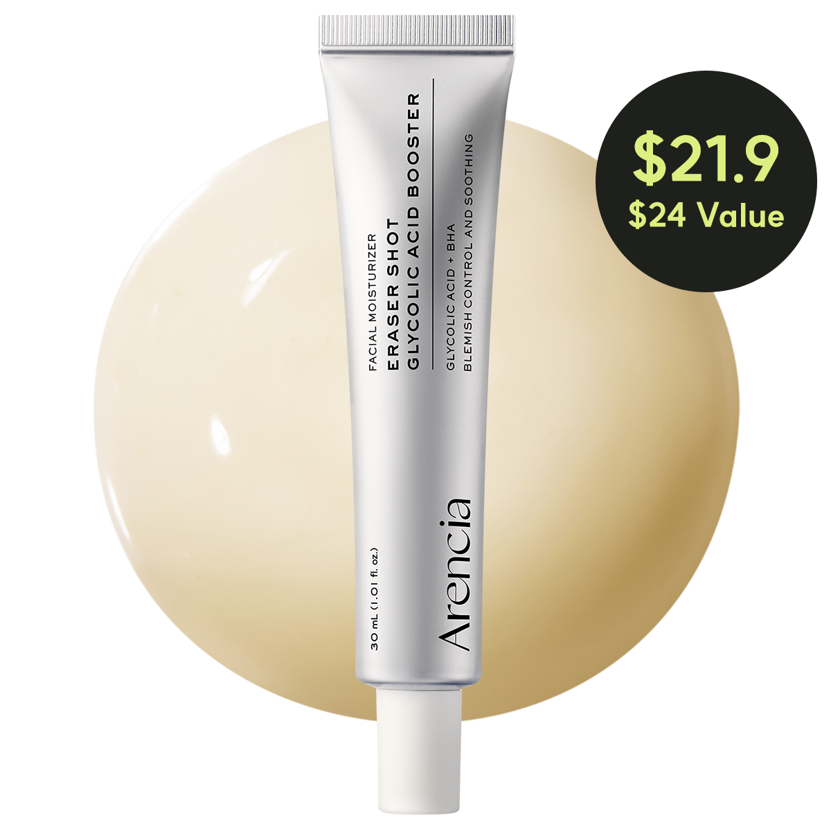 Eraser Shot Glycolic Acid Booster, Daily Clarifying Multi-Acid Formula for Smoother, Clear-Looking Skin, 1.01 fl. oz.