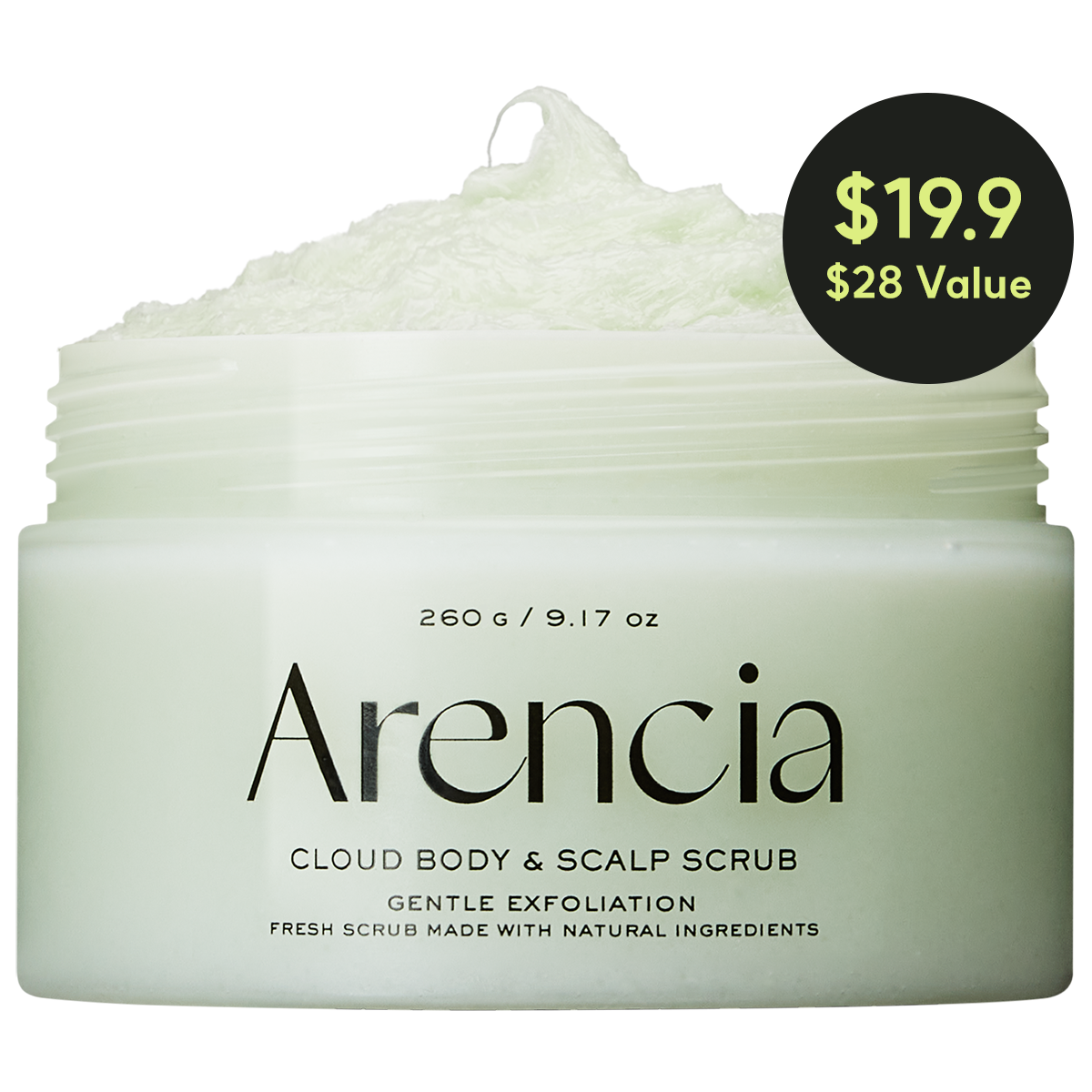 Arencia Fresh Cloud Sea Salt Body &amp; Scalp Scrub (Green)