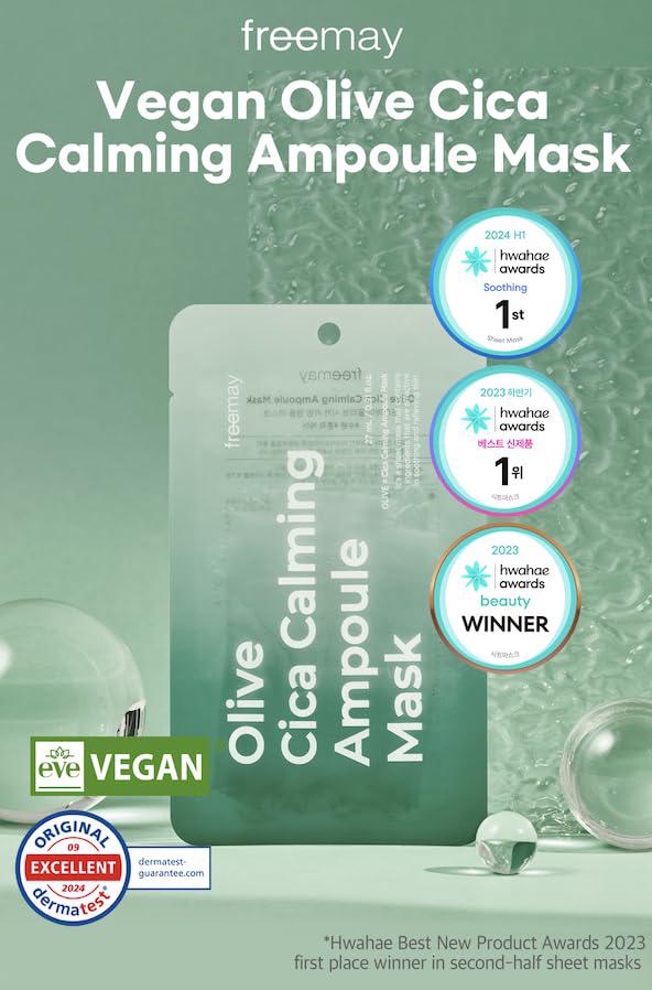 FREEMAY-Olive Cica Calming Ampoule Mask Sheets