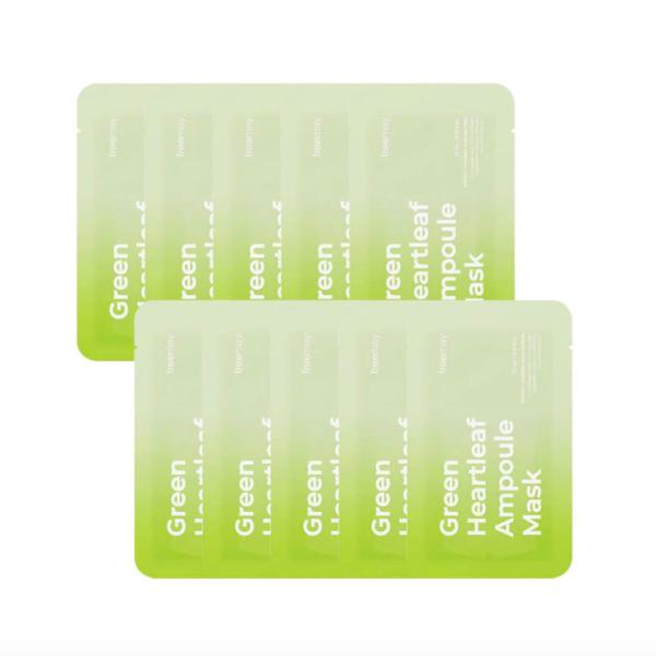 FREEMAY-Vegan Green Heartleaf Ampoule Mask sheets