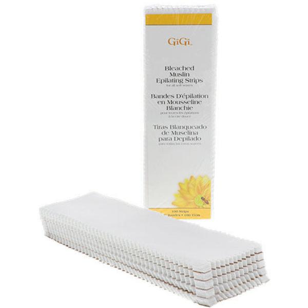 Bleached Muslin Epilating Strips, Large