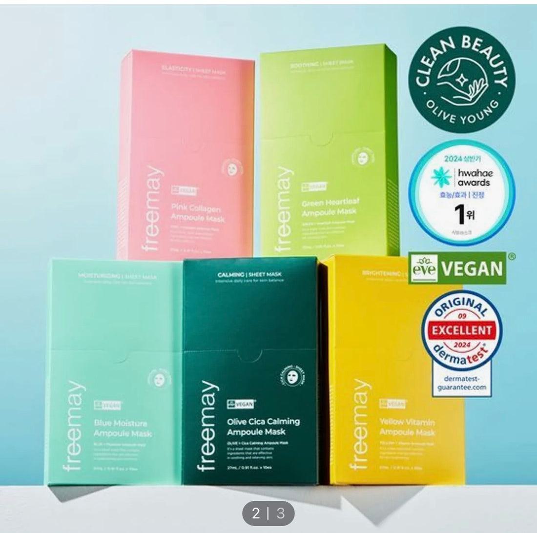 FREEMAY-[2X] Ampoule Mask Sheet (Pink Collagen + Choose Your Choice)