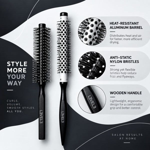 Round Brush Set - 2 Pc