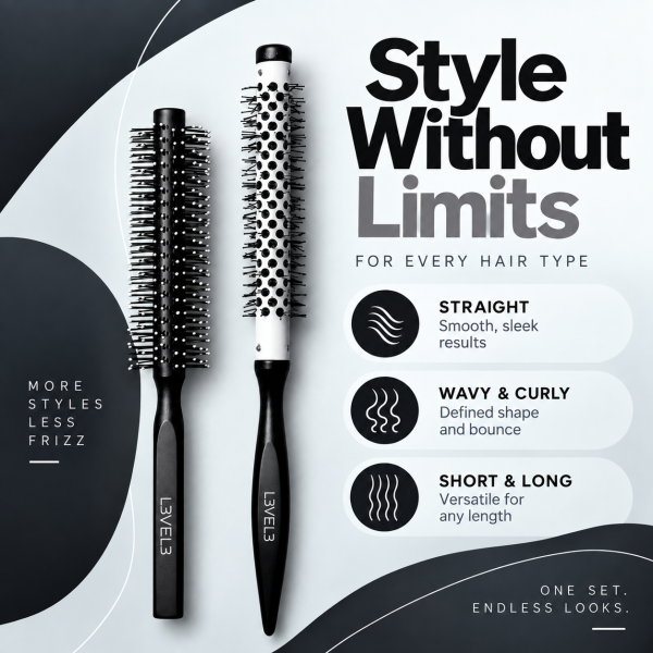 Round Brush Set - 2 Pc