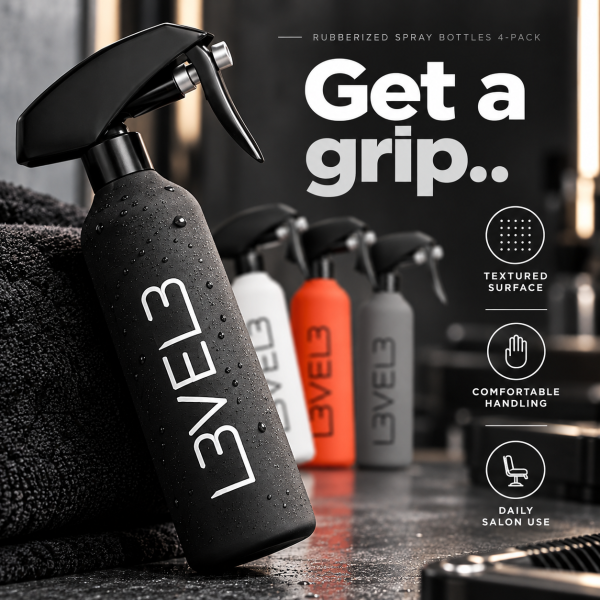 Rubberized Spray Bottles 4-Pack