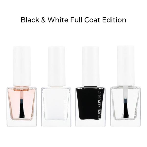 COLOR & NATURE NAIL Black & White FULL COAT EDITION (w/ NAIL GRADIENT SPONGE SET)