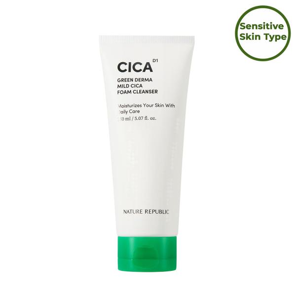 Men's Moisture Care Set - Green Derma Mild Cica Foam Cleanser &amp; Africa Bird Homme All In One Moisturizer