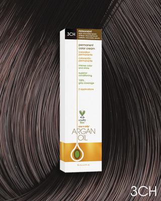 Argan Oil Permanent Hair Color 3CH Dark Chocolate Brown