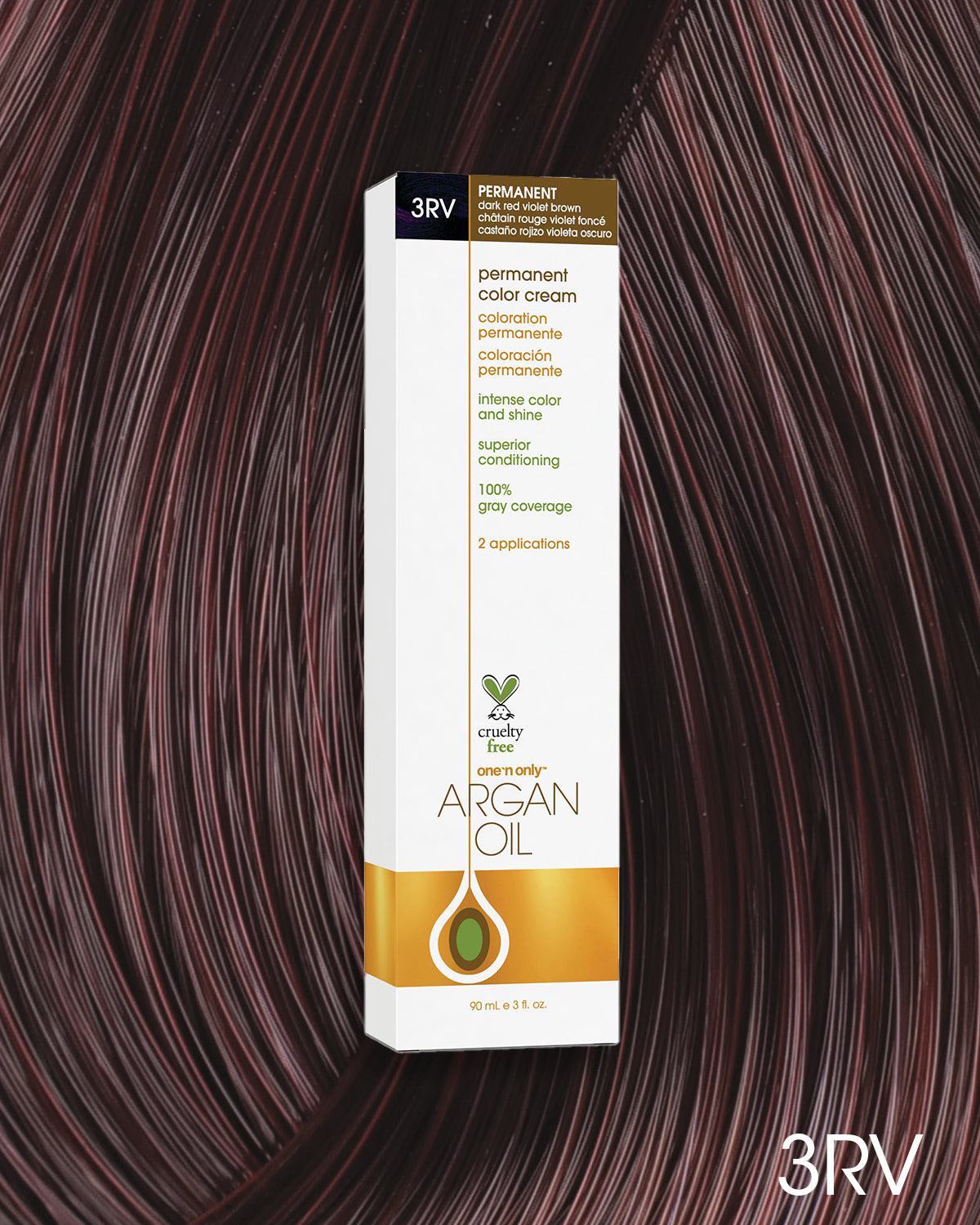 Argan Oil Permanent Hair Color 3RV Dark Red Violet Brown