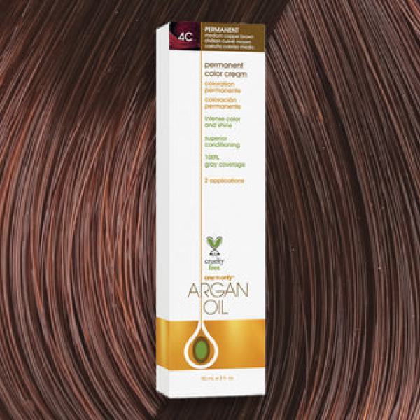 Argan Oil Permanent Hair Color 4C Medium Copper Brown