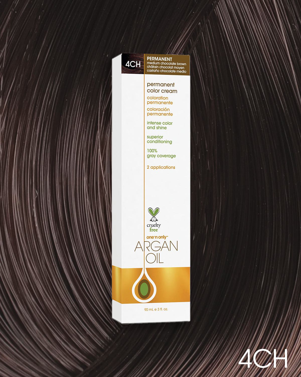 Argan Oil Permanent Hair Color 4CH Medium Chocolate Brown