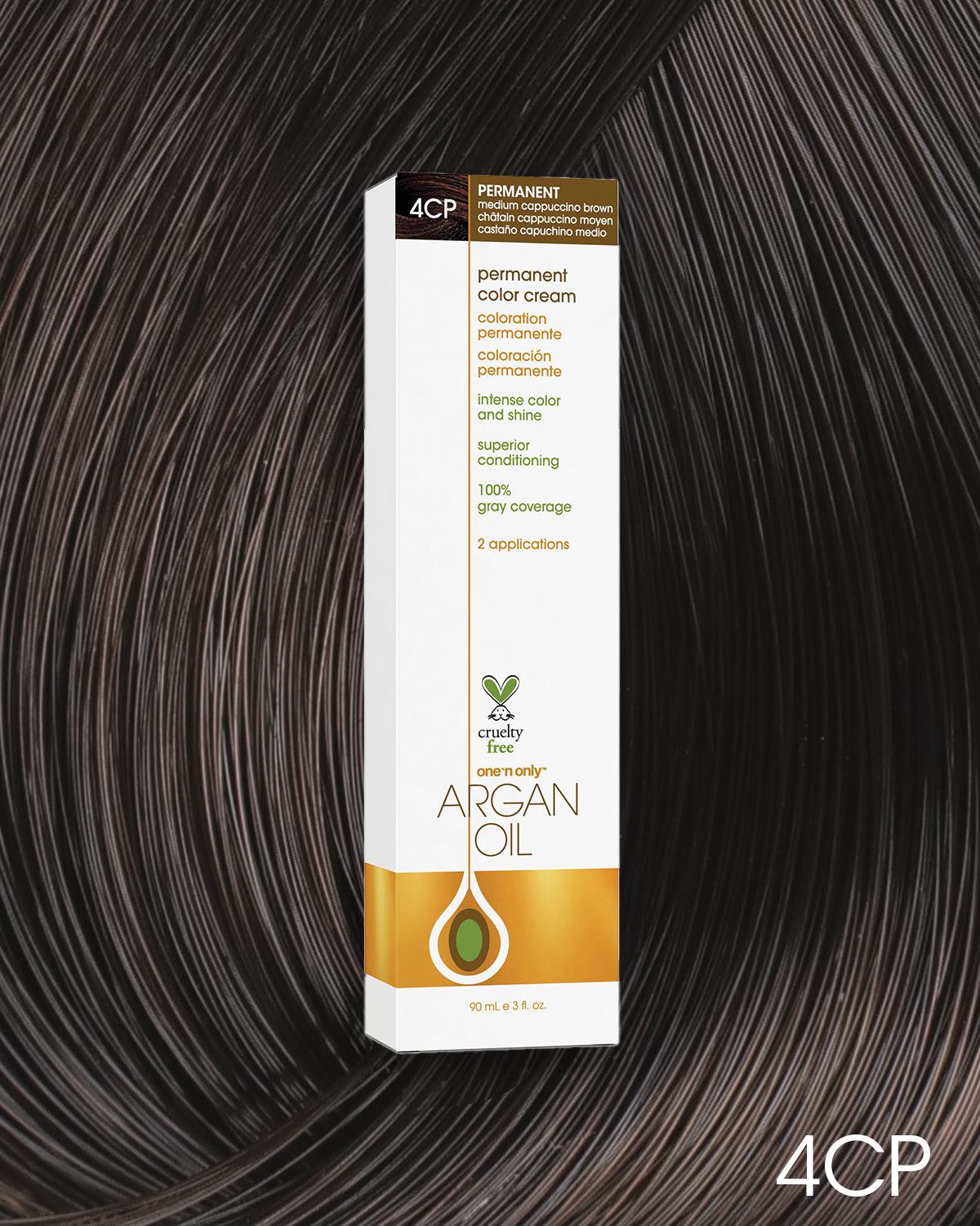 Argan Oil Permanent Hair Color 4CP Medium Cappuccino Brown