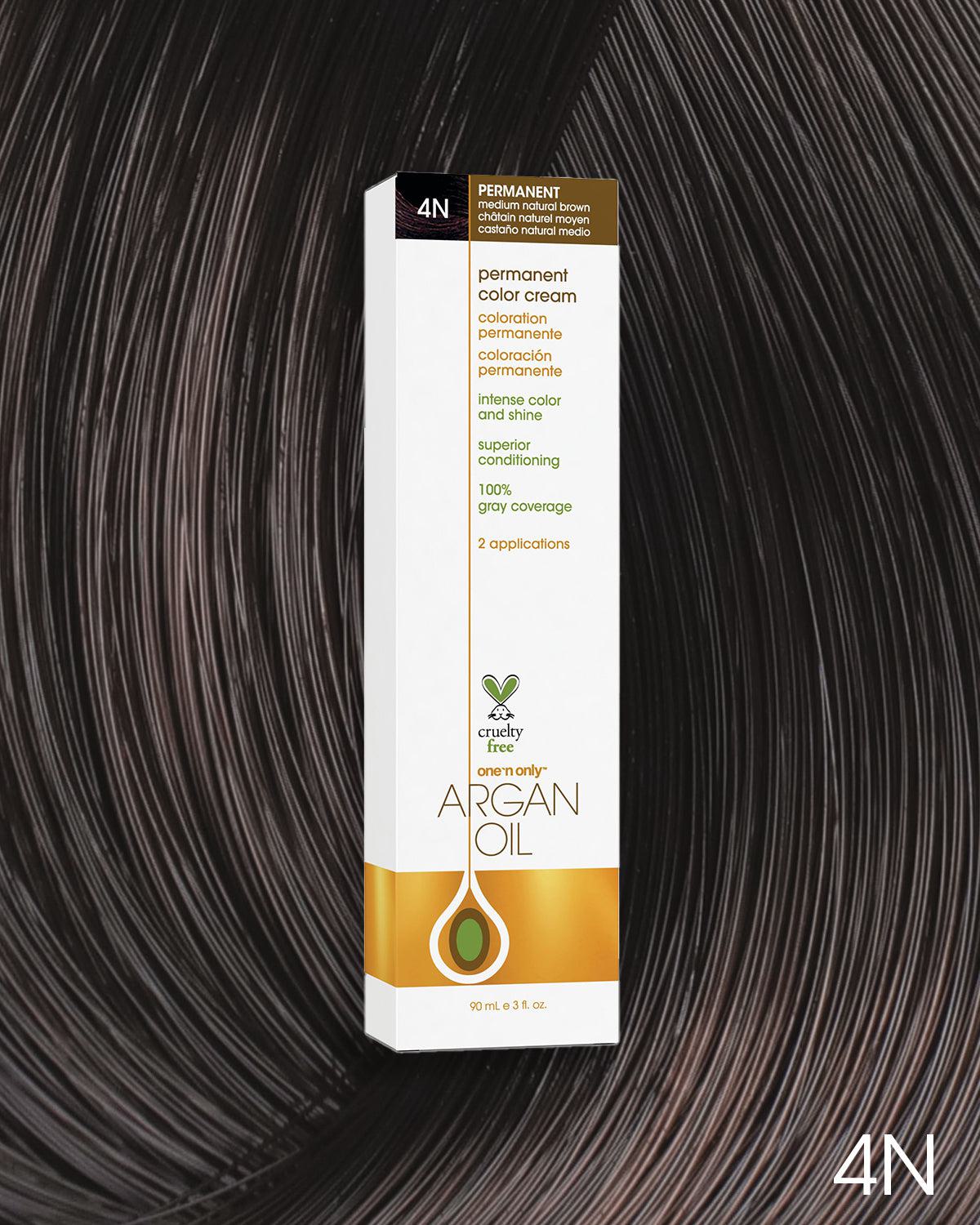 Argan Oil Permanent Hair Color 4N Medium Natural Brown