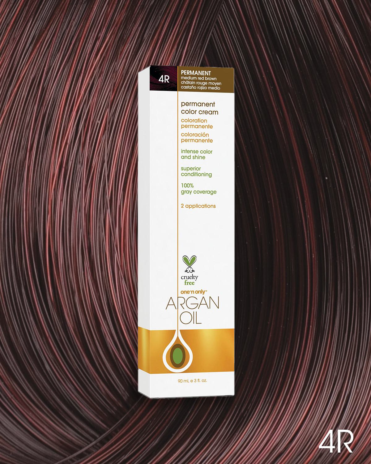 Argan Oil Permanent Hair Color 4R Medium Red Brown