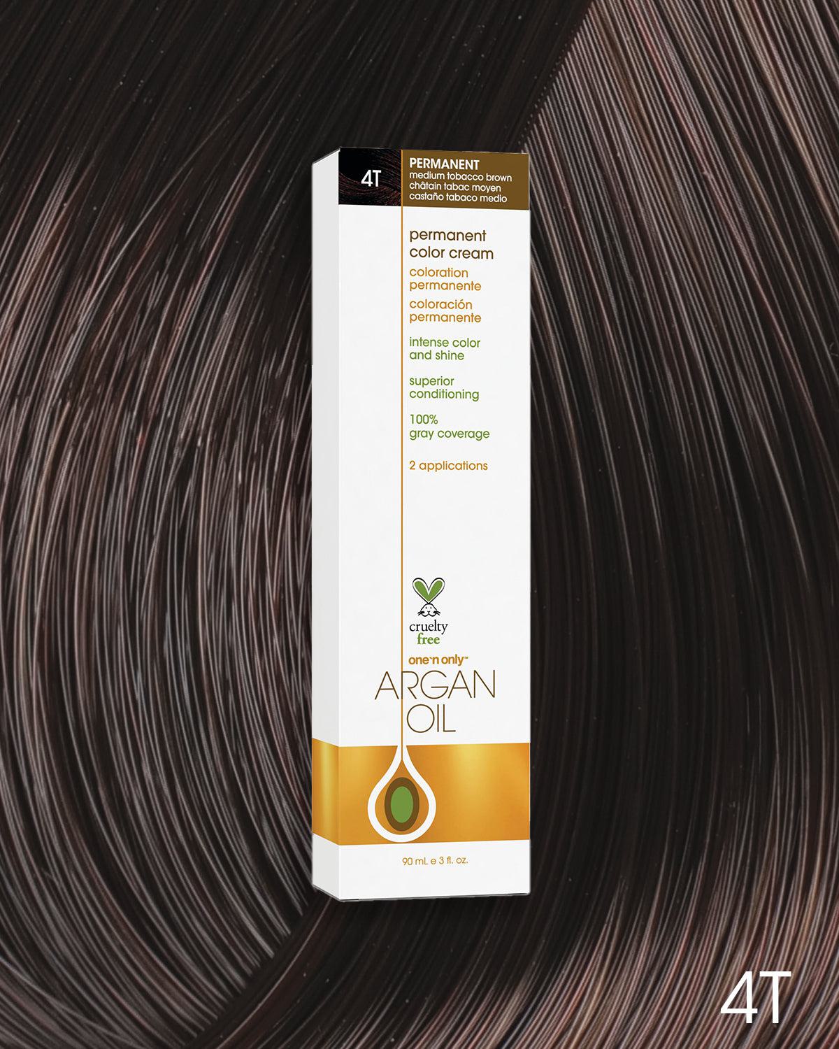 Argan Oil Permanent Hair Color 4T Medium Tobacco Brown