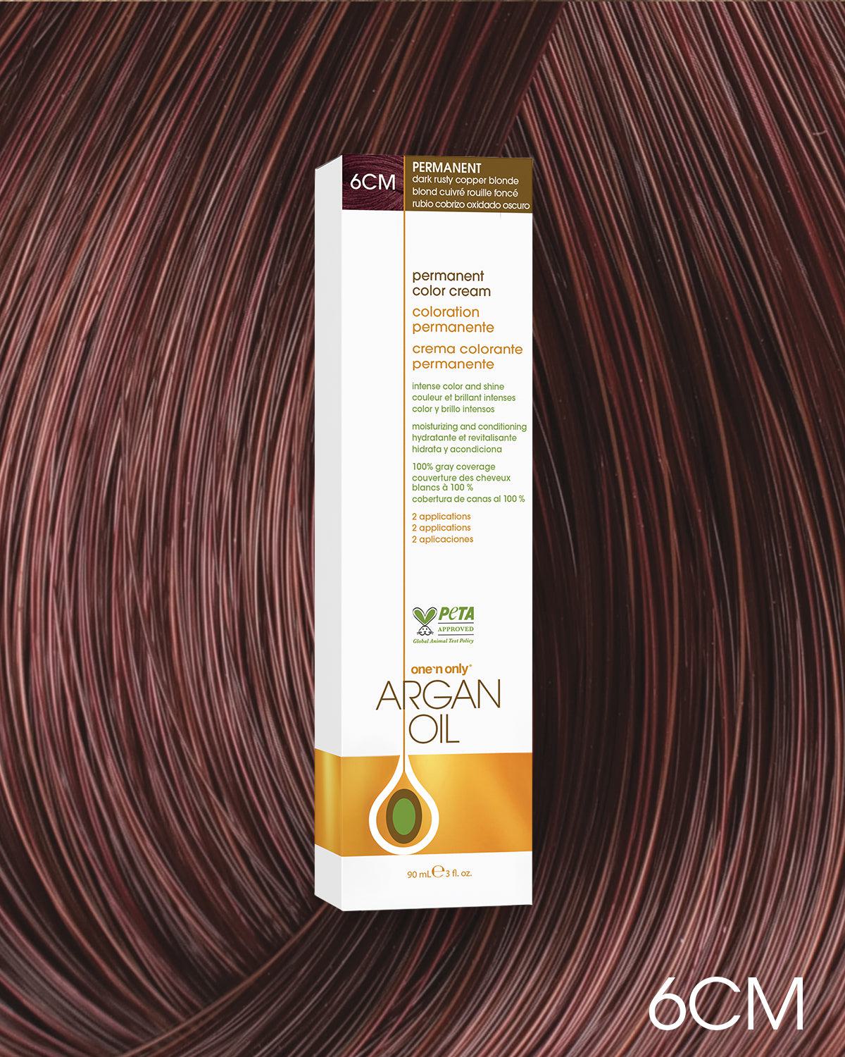 Argan Oil Permanent Hair Color 6CM Dark Rusty Copper Blonde