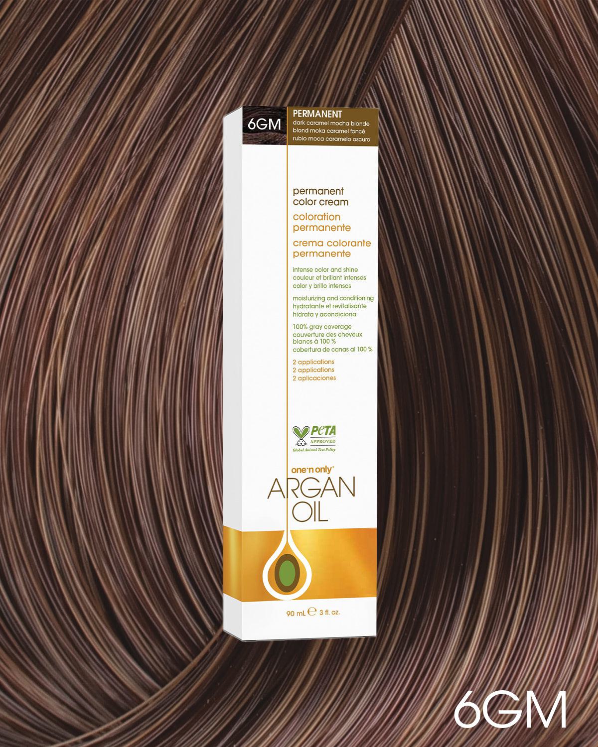 Argan Oil Permanent Hair Color 6GM Dark Caramel Mocha Blonde