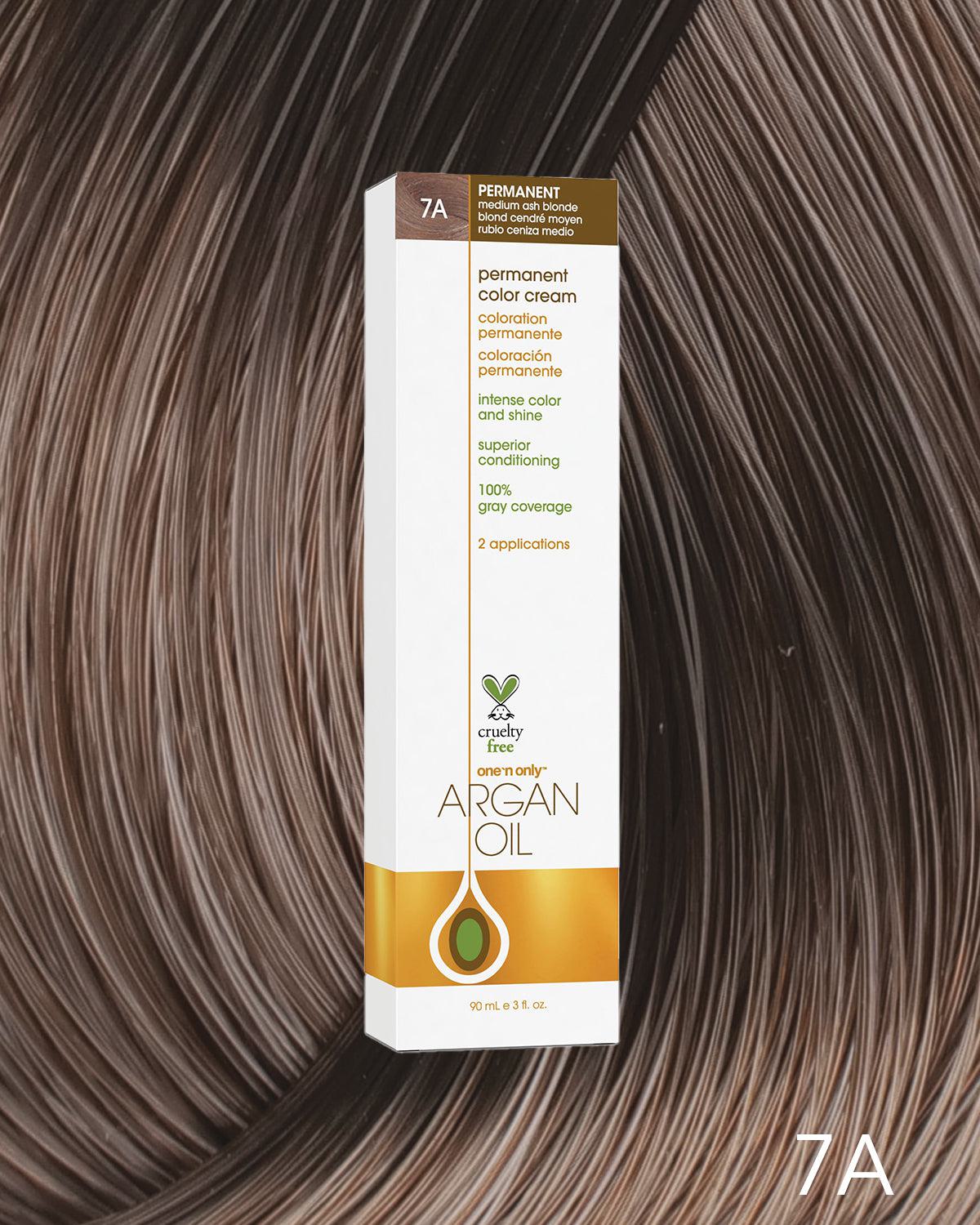 Argan Oil Permanent Hair Color 7A Medium Ash Blonde